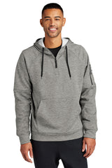 therma fit pocket 14 zip fleece hoodie dark grey heather