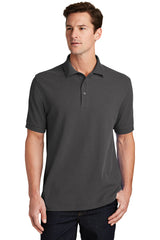 combed ring spun pique polo charcoal