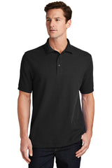 combed ring spun pique polo jet black