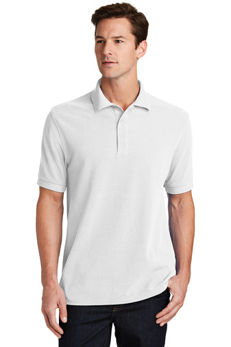 combed ring spun pique polo white