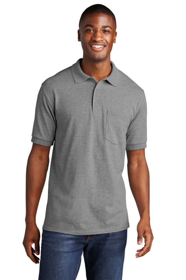 core blend jersey knit pocket polo athletic heather