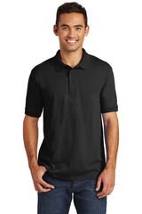 core blend jersey knit polo jet black