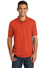 core blend jersey knit polo orange