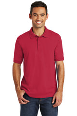 core blend jersey knit polo red