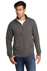 core fleece cadet full zip sweatshirt charcoal