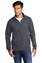 core fleece cadet full zip sweatshirt heather navy