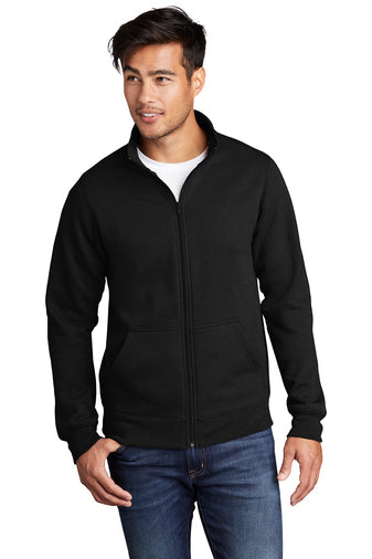 core fleece cadet full zip sweatshirt jet black