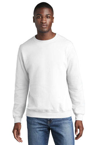 core fleece crewneck sweatshirt white