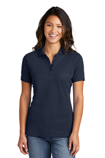 ladies combed ring spun pique polo deep navy