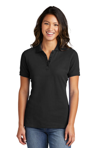 ladies combed ring spun pique polo jet black