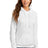 ladies core fleece pullover hooded sweatshirt white