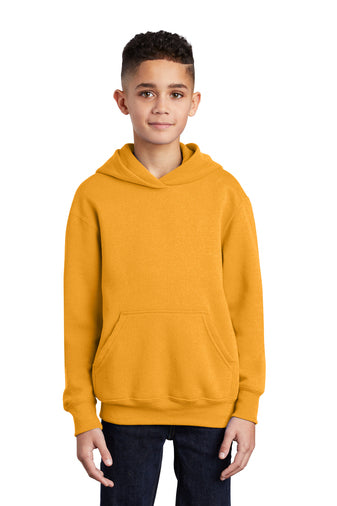 youth core fleece pullover hooded sweatshirt gold