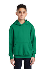 youth core fleece pullover hooded sweatshirt kelly green