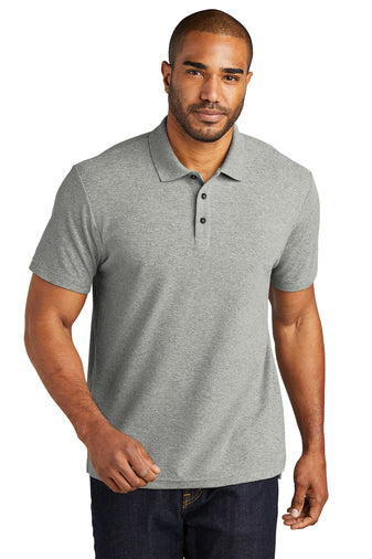 c free  cotton blend pique polo deep smoke heather