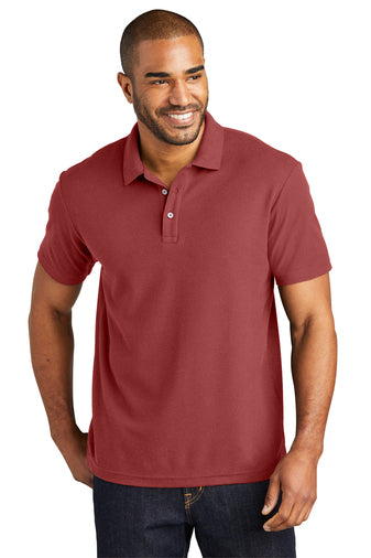 c free  cotton blend pique polo garnet