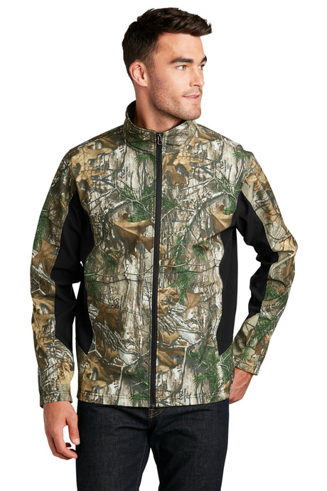 camouflage colorblock soft shell realtree xtra black