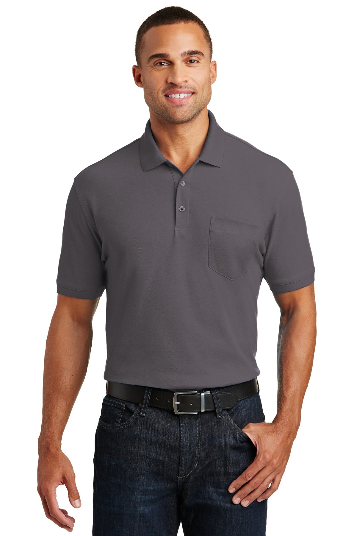 core classic pique pocket polo graphite