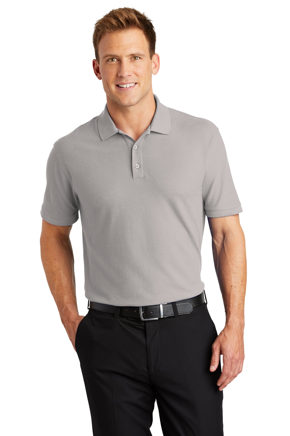 core classic pique polo gusty grey