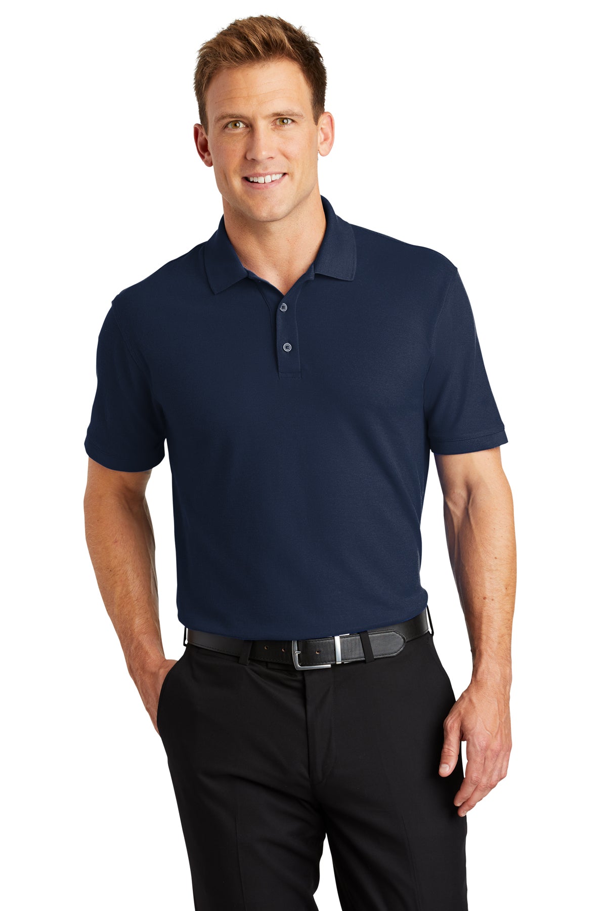 core classic pique polo river blue navy