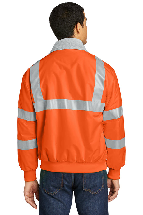 enhanced visibility challenger jacket with reflective taping safety orange reflective