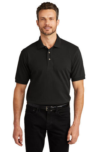 heavyweight cotton pique polo k420 black