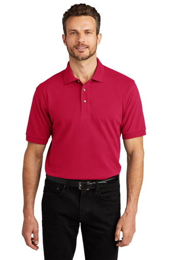 heavyweight cotton pique polo k420 red