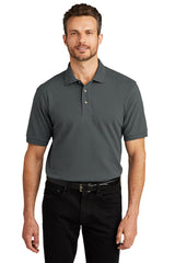 heavyweight cotton pique polo k420 steel grey