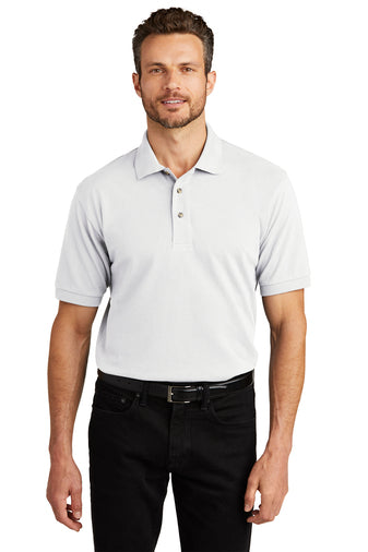 heavyweight cotton pique polo k420 white