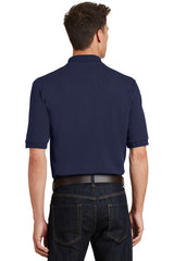 heavyweight cotton pique polo with pocket k420p navy