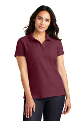 ladies core classic pique polo burgundy