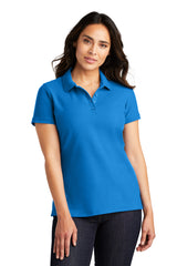 ladies core classic pique polo coastal blue