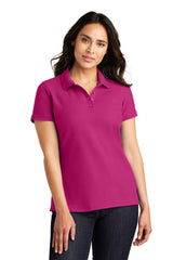 ladies core classic pique polo pink azalea