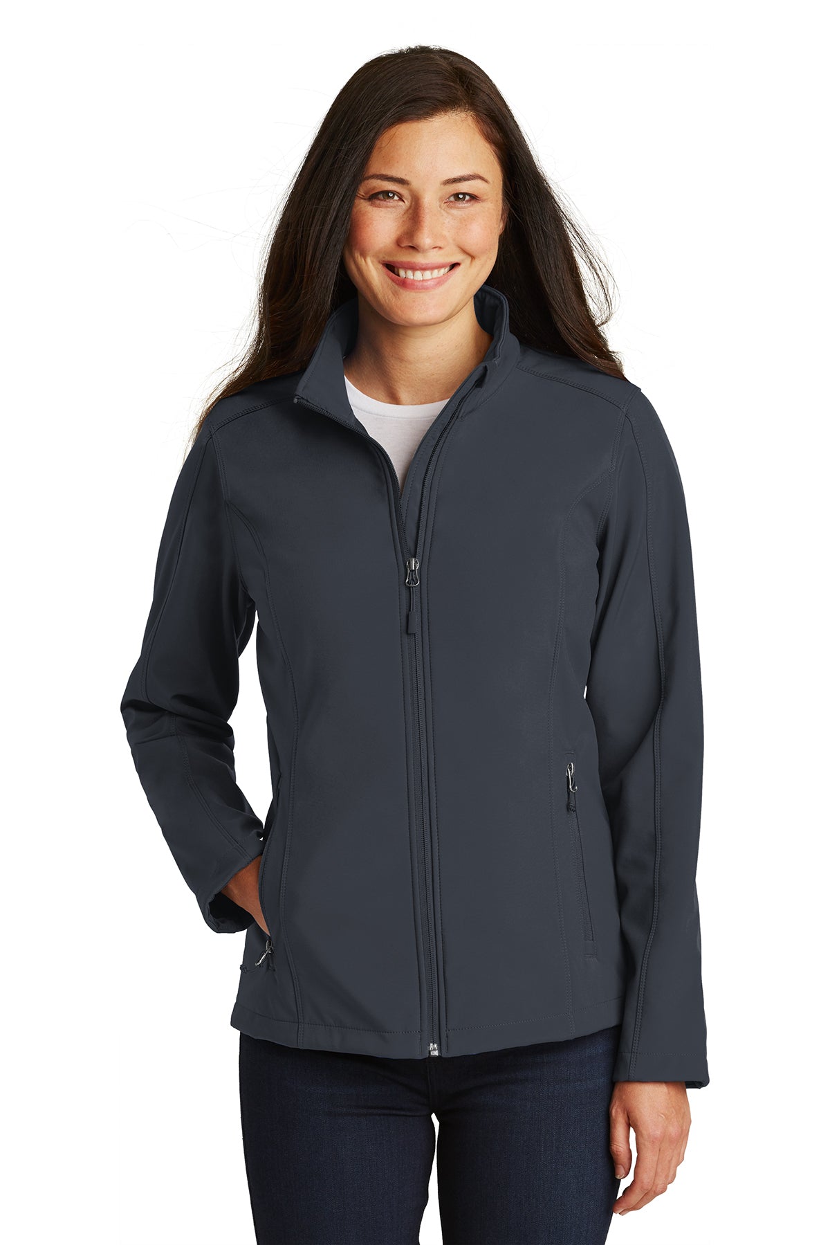 ladies core soft shell jacket battleship grey