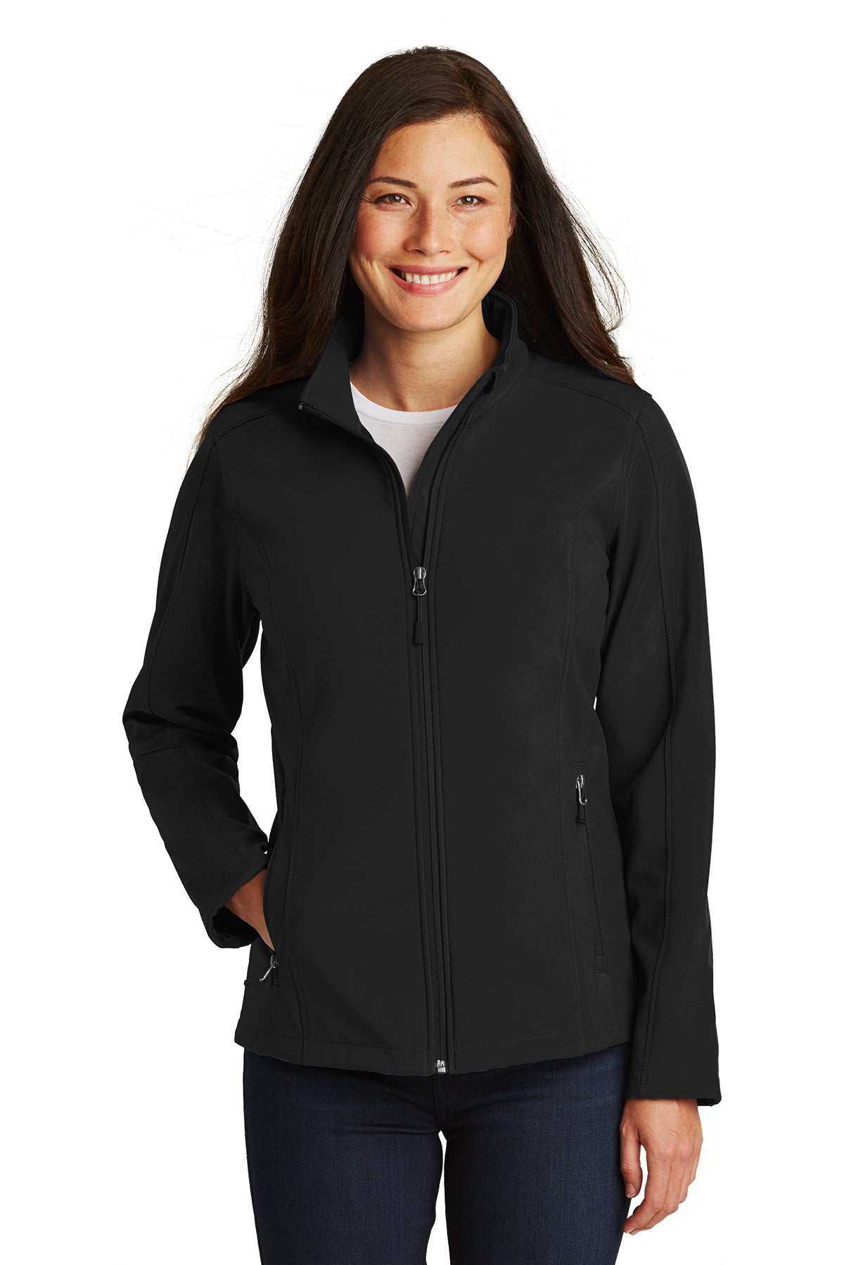 ladies core soft shell jacket black