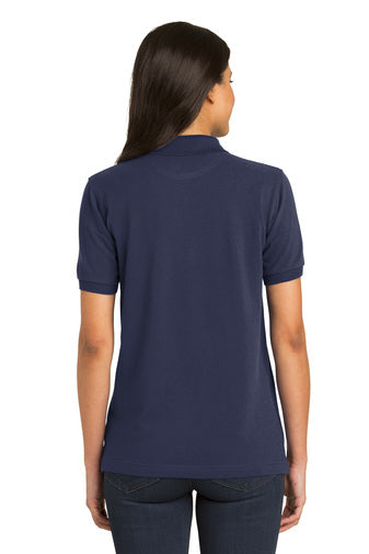 ladies heavyweight cotton pique polo l420 navy