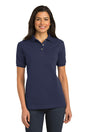 ladies heavyweight cotton pique polo l420 navy