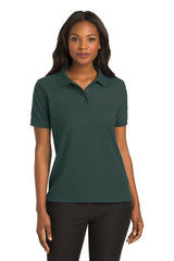 ladies silk touch polo dark green