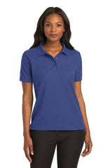 ladies silk touch polo mediterranean blue