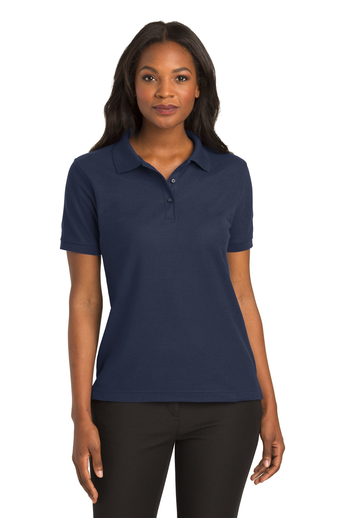 ladies silk touch polo navy