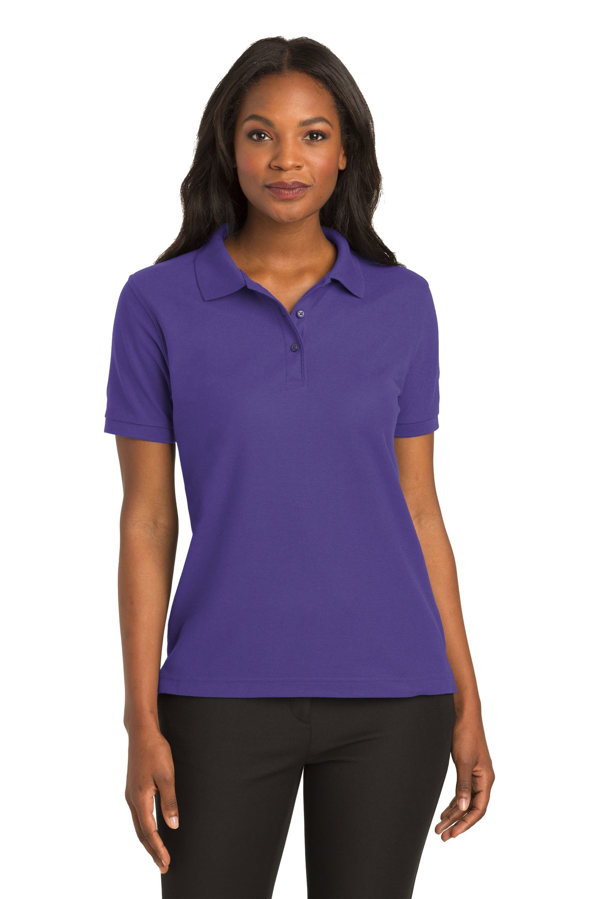 ladies silk touch polo purple