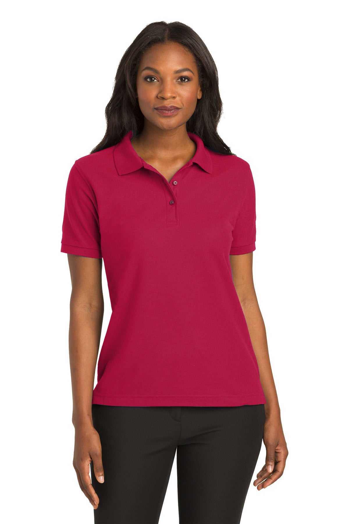 ladies silk touch polo red