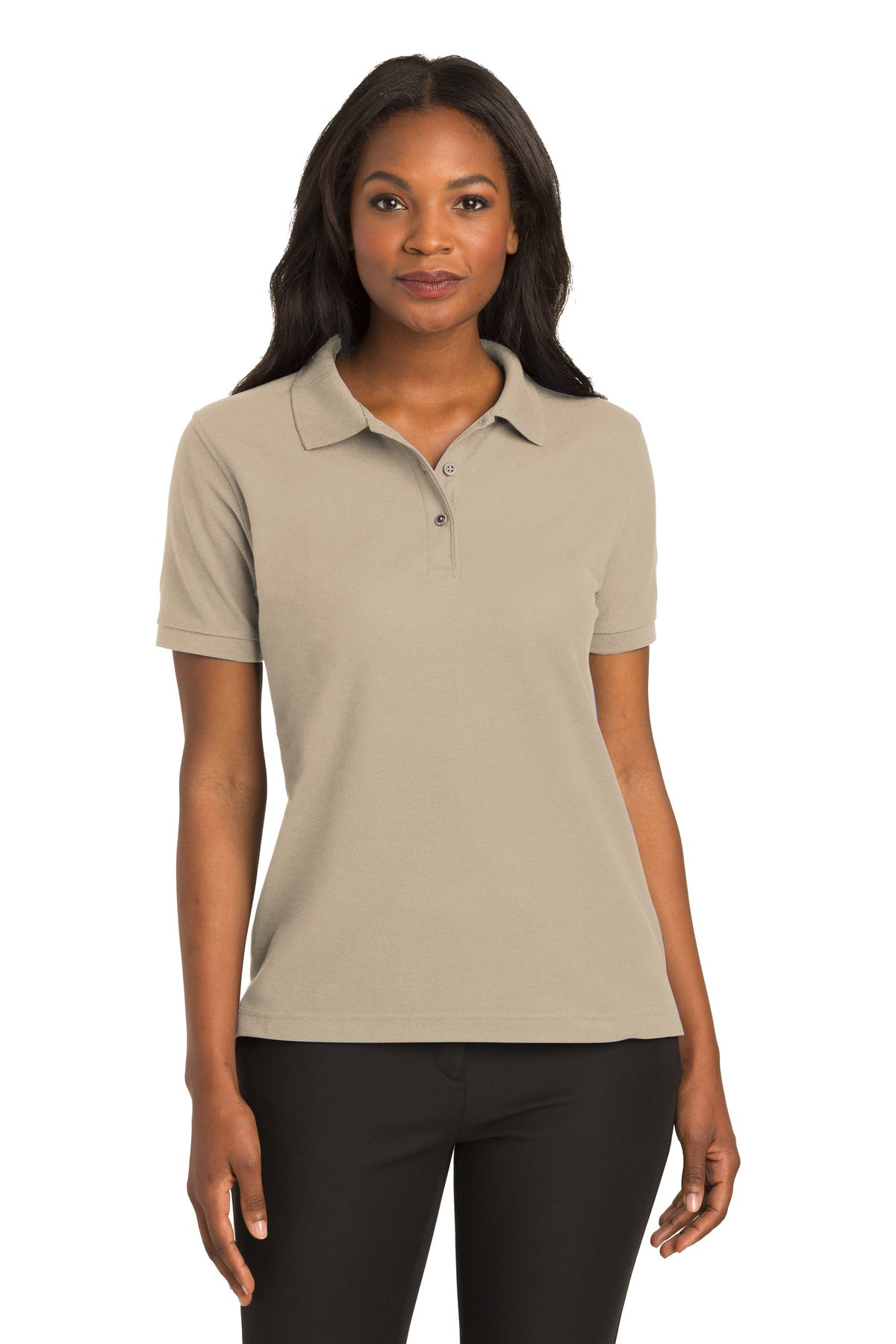 ladies silk touch polo stone