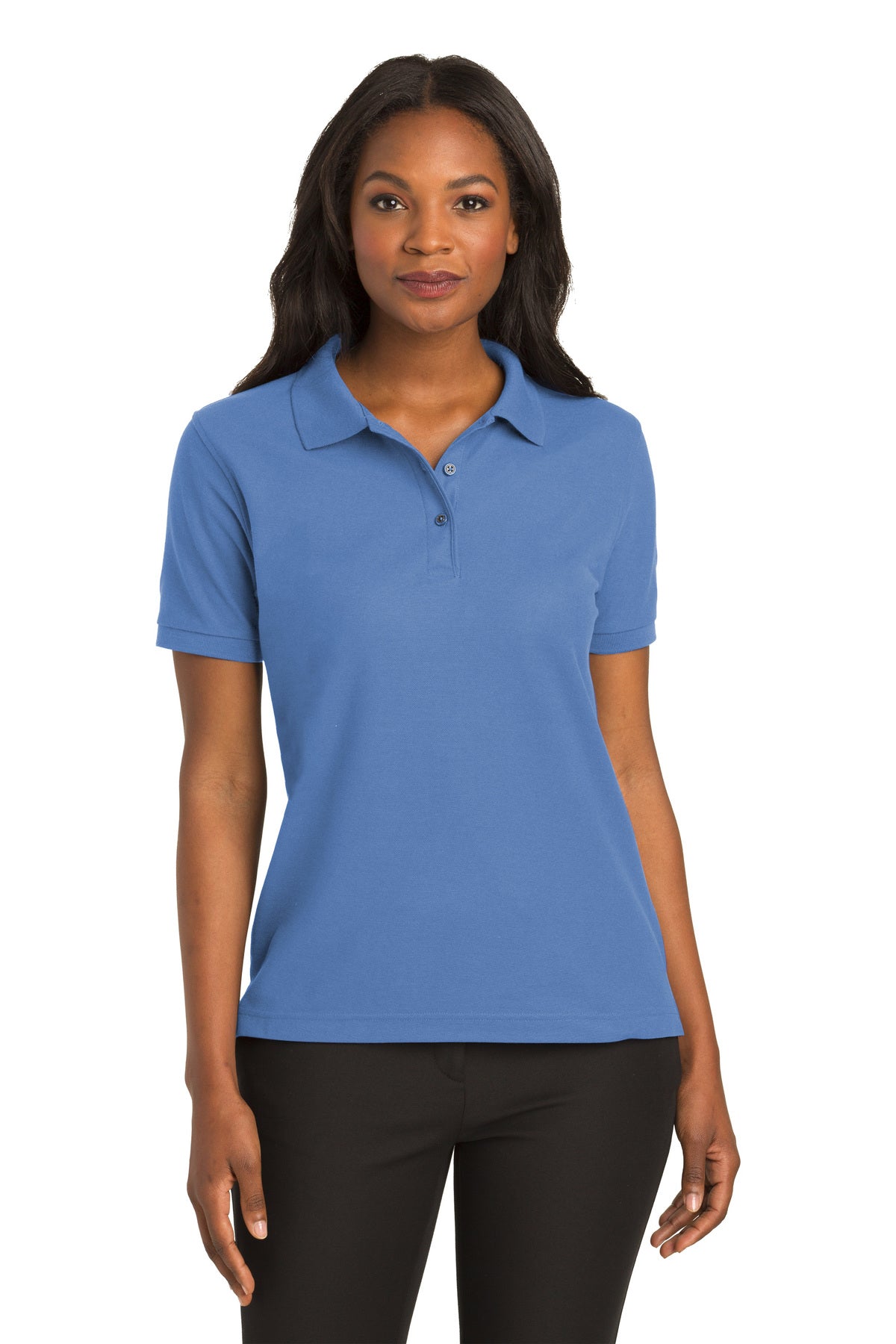 ladies silk touch polo ultramarine blue