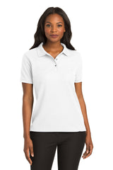 ladies silk touch polo white