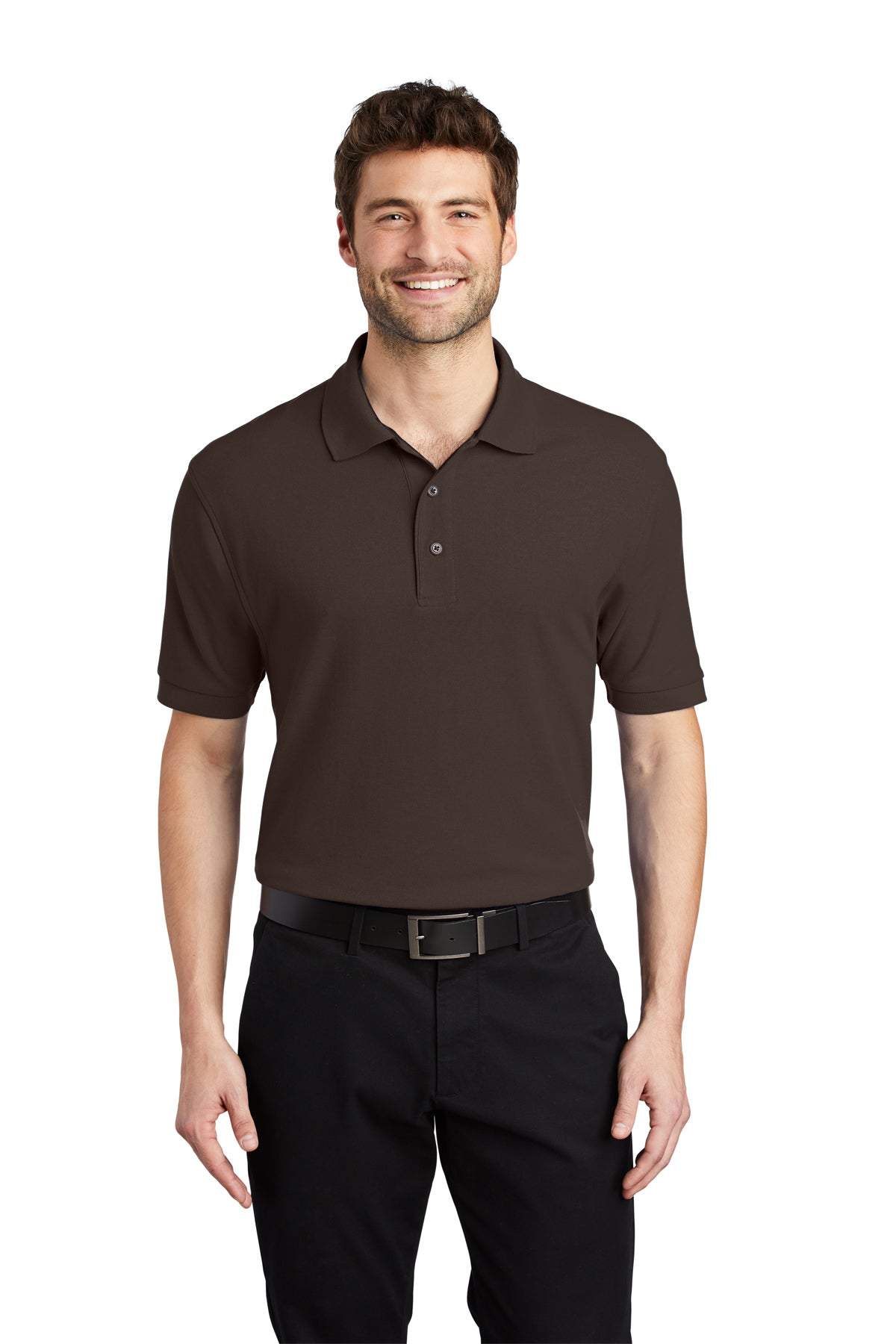 silk touch polo coffee bean