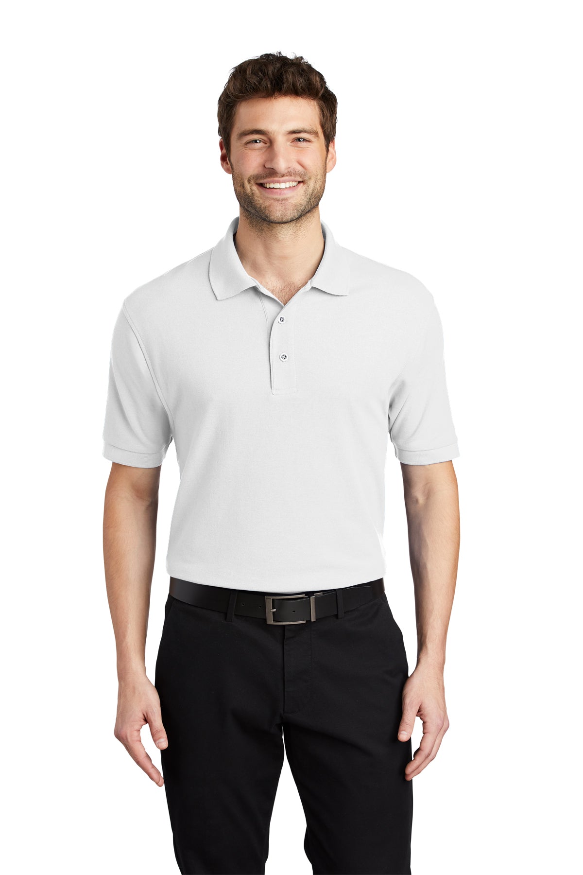 silk touch polo white