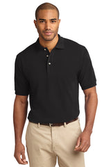 tall heavyweight cotton pique polo tlk420 black