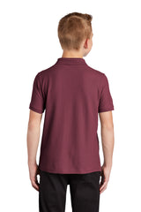 youth core classic pique polo burgundy