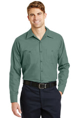 long sleeve industrial work shirt light green