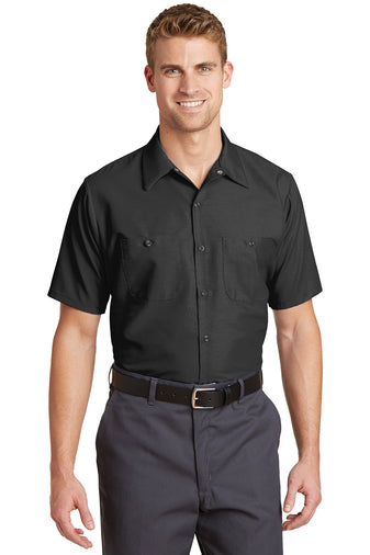 short sleeve industrial work shirt charcoal